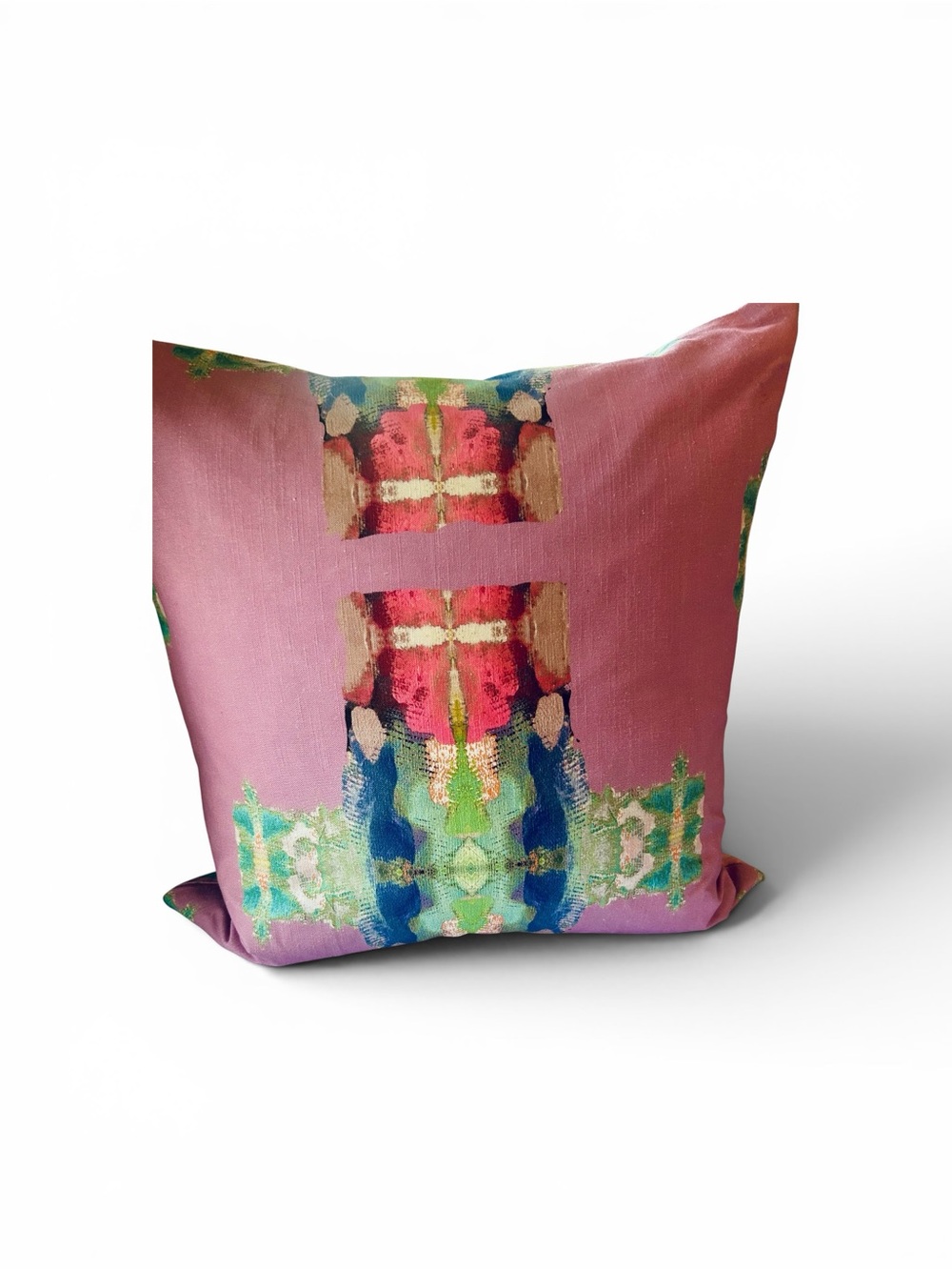 Pink Abstract Watercolor Accent Pillow